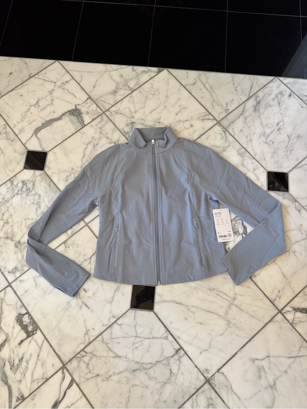 Athleta Light  Blue Crop Zip-Front Jacket
NWT  size L